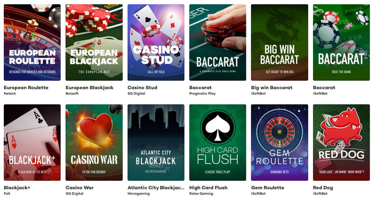 The 21.com Casino Roulette, Blackjack & Other Table Games