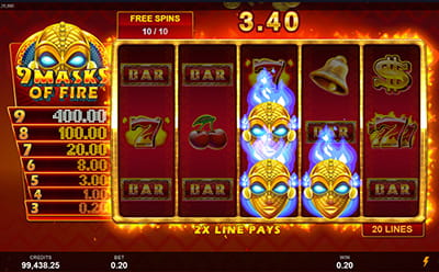 9 Masks of Fire Slot Free Spins