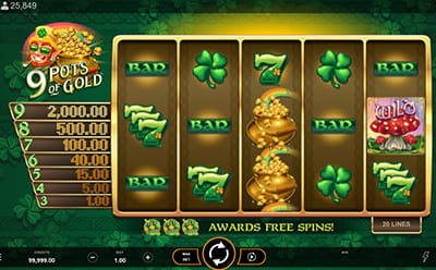 The 9 Pots of Gold Slot Game at the Betway Irish Online Casino