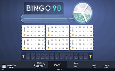 Bingo 90 at an Irish Online Bingo Site