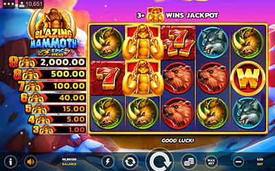 The Blazing Mammoth Slot Game at the Betway Irish Online Casino