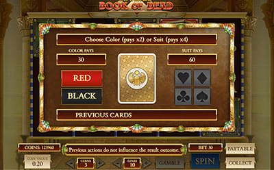 Book of Dead Slot Bonus game