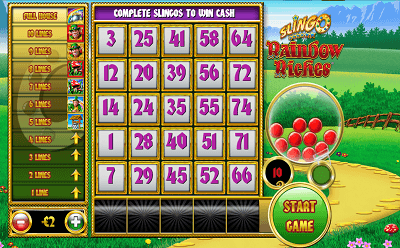 The Slingo Rainbow Riches at an Irish Online Bingo Site